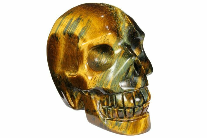 Polished Tiger's Eye Skull - Crystal Skull #111808